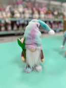 Small Pink and aqua ombré boy Gonk with flowers 36 cm