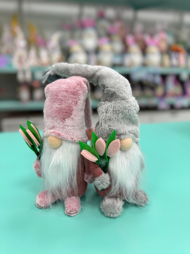 Small Pink and Grey Gonk with flowers 36 cm