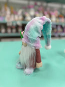 Small Pink and aqua ombré boy Gonk with flowers 36 cm