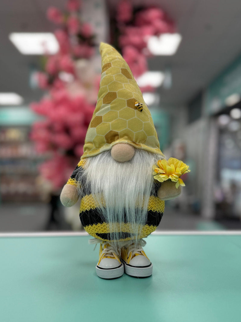 Yellow standing Bee Gonk Boy  in trainers by Gonk World,  36cm