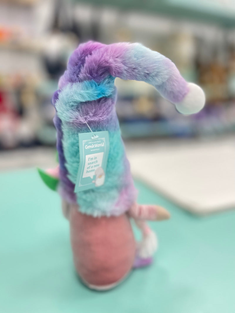 Small Purple and aqua ombré girl Gonk with flowers 36 cm